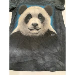 The Mountain Giant Panda Face Black T-shirt Size S